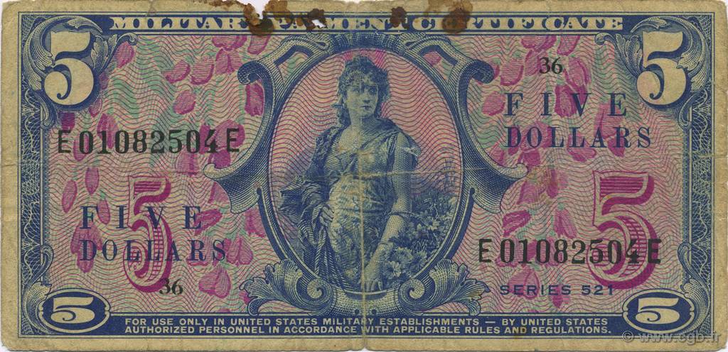 5 Dollars STATI UNITI D AMERICA  1954 P.M034 q.MB