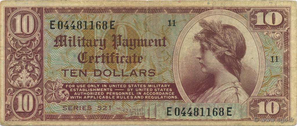 10 Dollars UNITED STATES OF AMERICA  1954 P.M035 F - VF