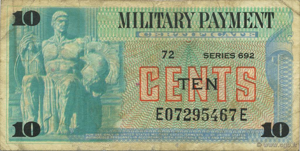 10 Cents STATI UNITI D AMERICA  1970 P.M092 q.BB