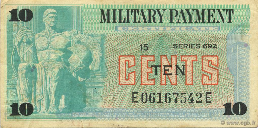 10 Cents ÉTATS-UNIS D AMÉRIQUE  1970 P.M092 TTB+