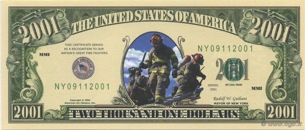 1 Dollar UNITED STATES OF AMERICA  2001  UNC
