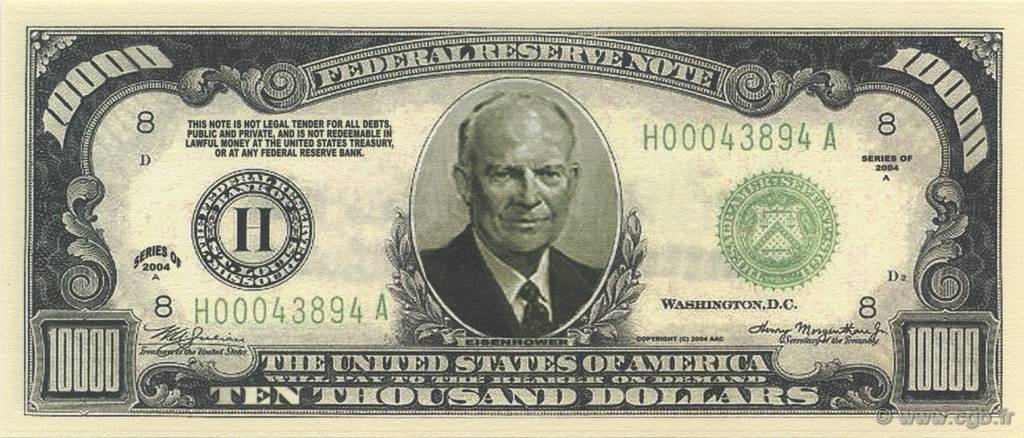10000 Dollars UNITED STATES OF AMERICA  2004  UNC