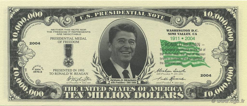 10000000 Dollars UNITED STATES OF AMERICA  2004  UNC