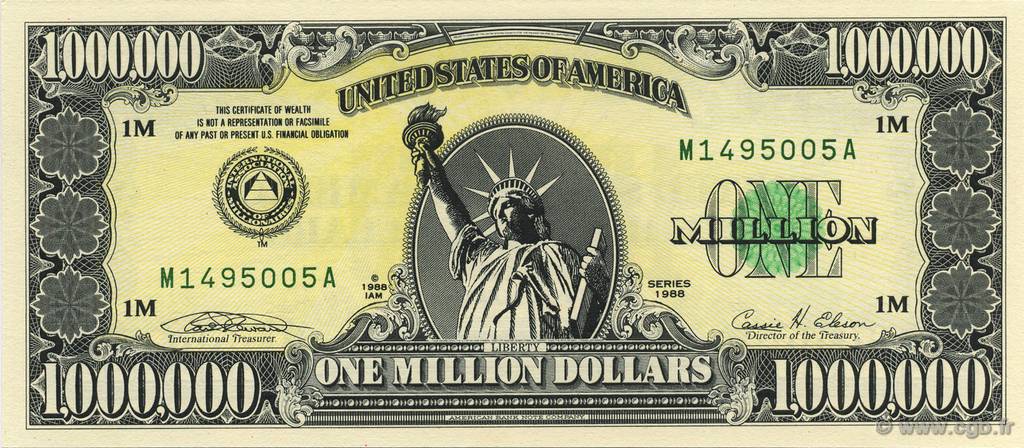 1000000 Dollars UNITED STATES OF AMERICA  2003  UNC
