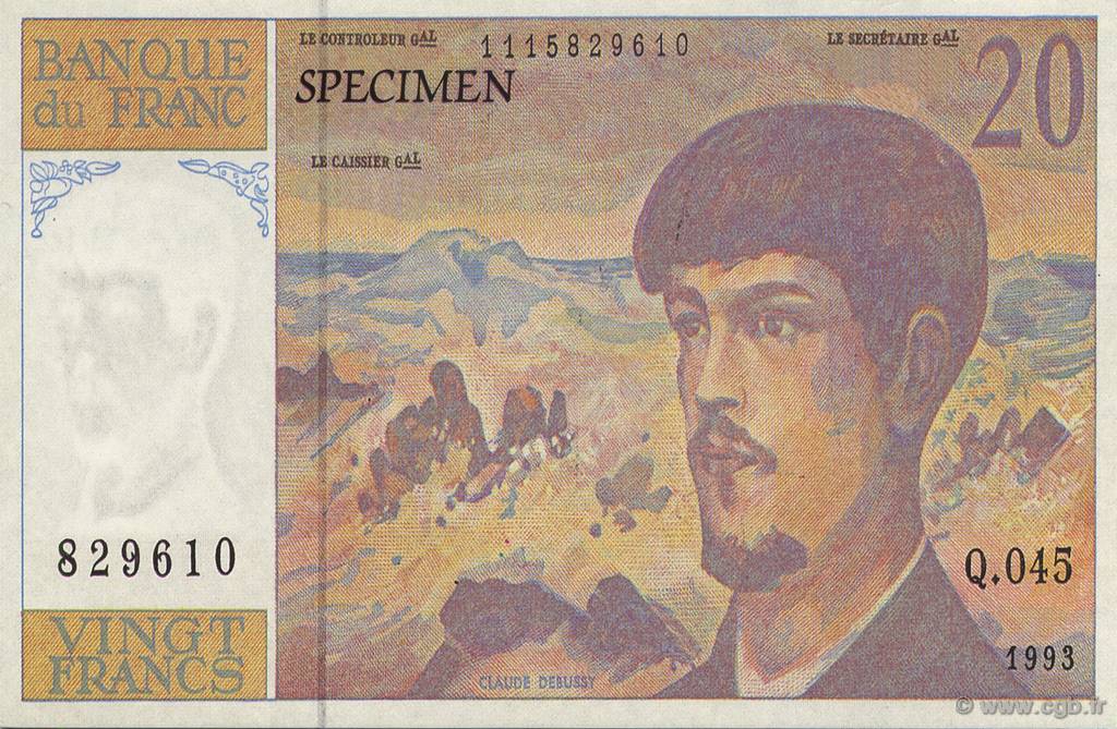 20 Francs Debussy FRANCE regionalismo e varie  1993  AU