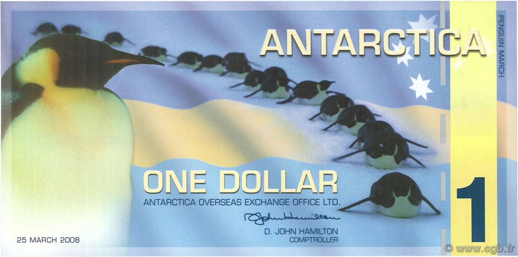 1 Dollar ANTARCTIQUE  2008  UNC