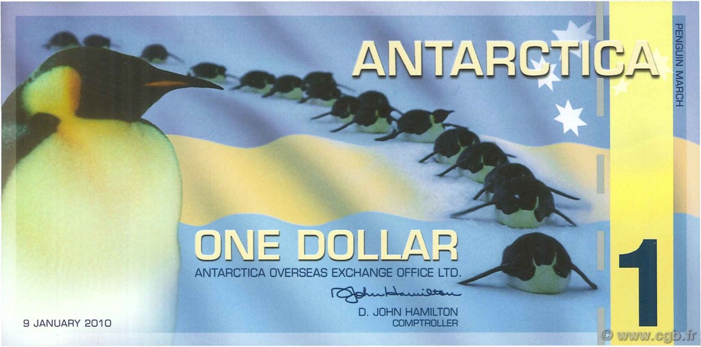 1 Dollar ANTARCTIC  2010  UNC