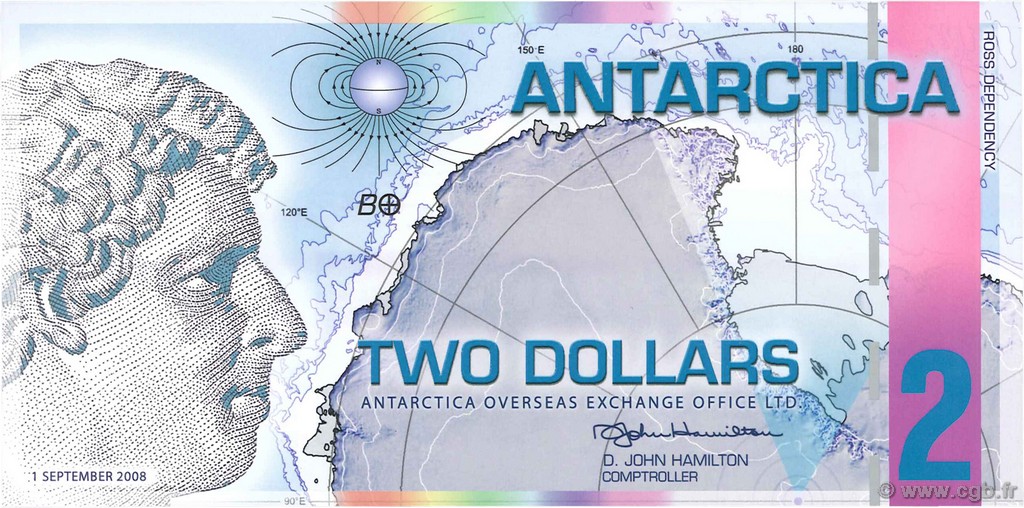 2 Dollars ANTARCTIQUE  2008  FDC