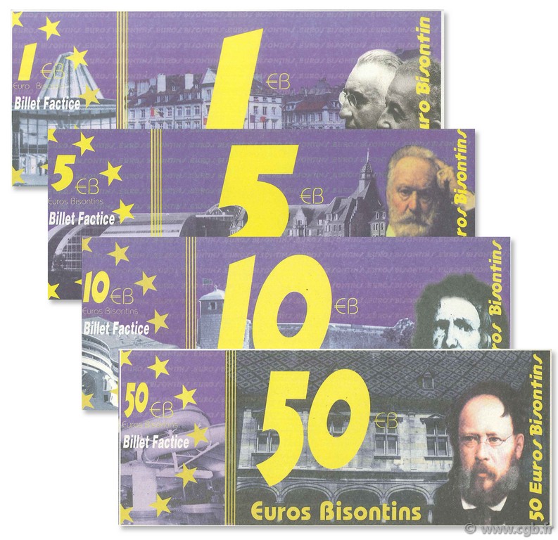 1-50 Euro Bisontin FRANCE Regionalismus und verschiedenen  1998  ST