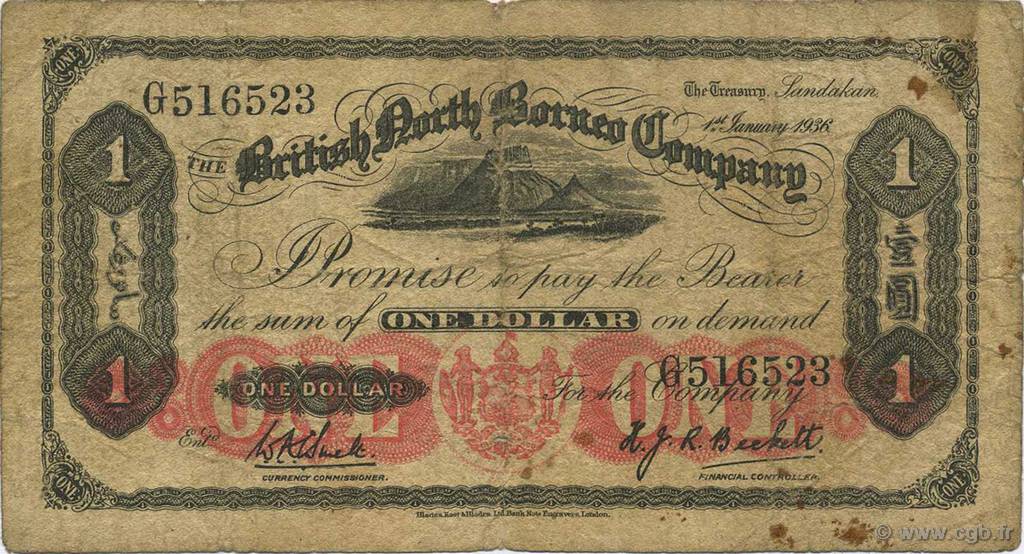1 Dollar MALAYA e BRITISH BORNEO  1936 P.28 q.MB