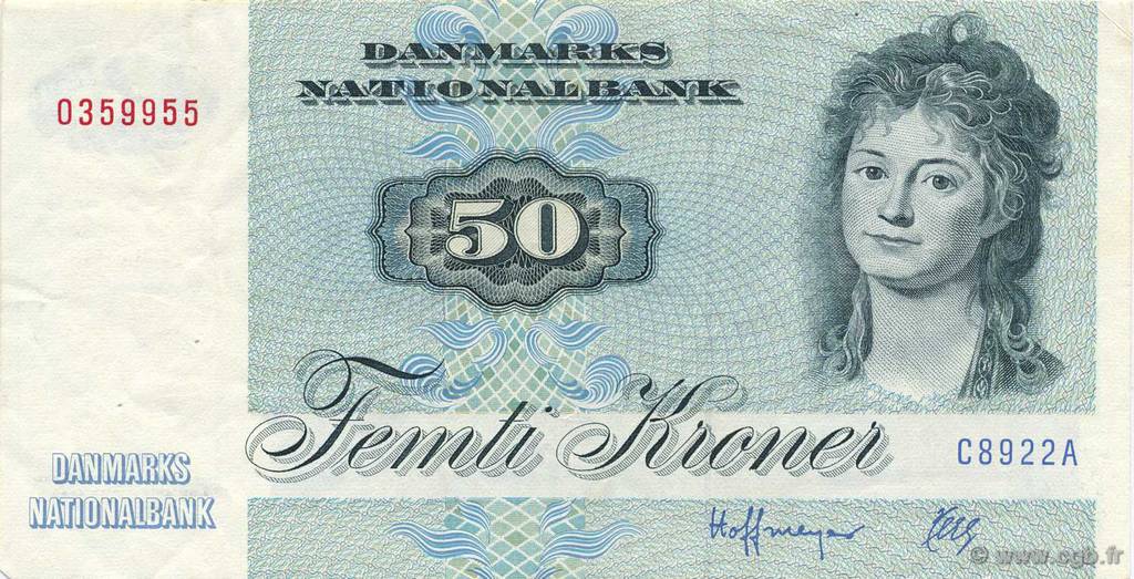 50 Kroner DENMARK  1992 P.050j VF+