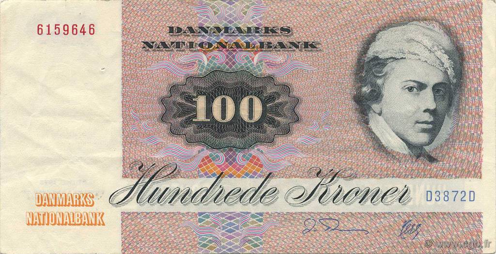 100 Kroner DINAMARCA  1987 P.051q q.SPL