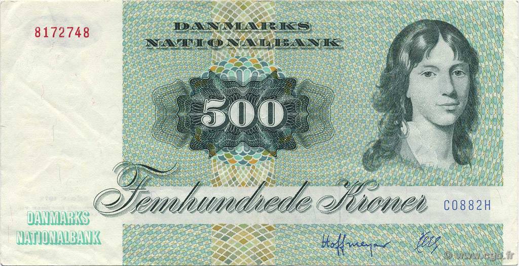 500 Kroner DENMARK  1988 P.052d XF