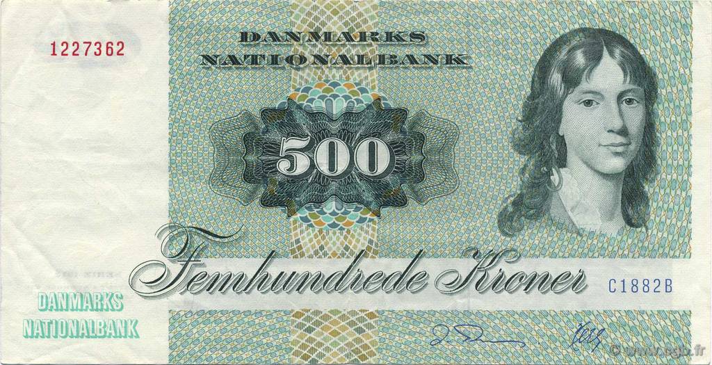 500 Kroner DANEMARK  1988 P.052d TTB