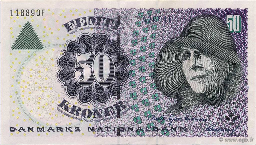 50 Kroner DENMARK  2000 P.055b AU