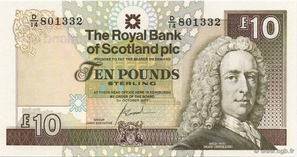 10 Pounds SCOTLAND  2001 P.353b UNC