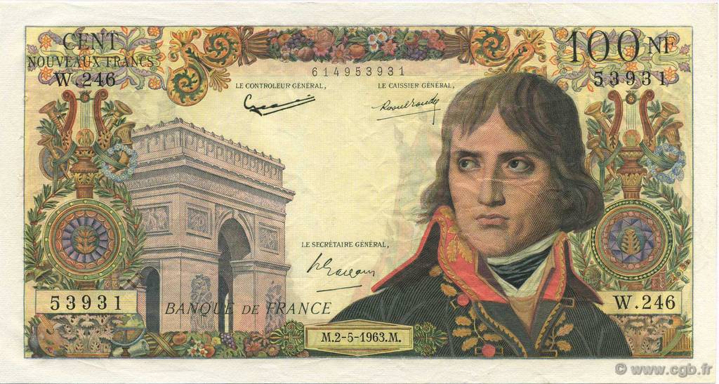 100 Nouveaux Francs BONAPARTE FRANCIA  1963 F.59.21 EBC