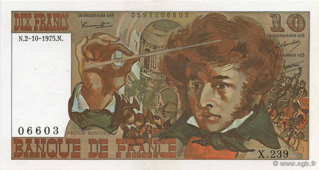 10 Francs BERLIOZ FRANCIA  1975 F.63.13 q.FDC