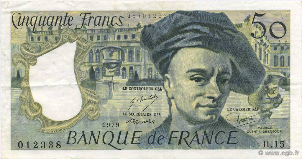 50 Francs QUENTIN DE LA TOUR FRANKREICH  1979 F.67.04 fVZ