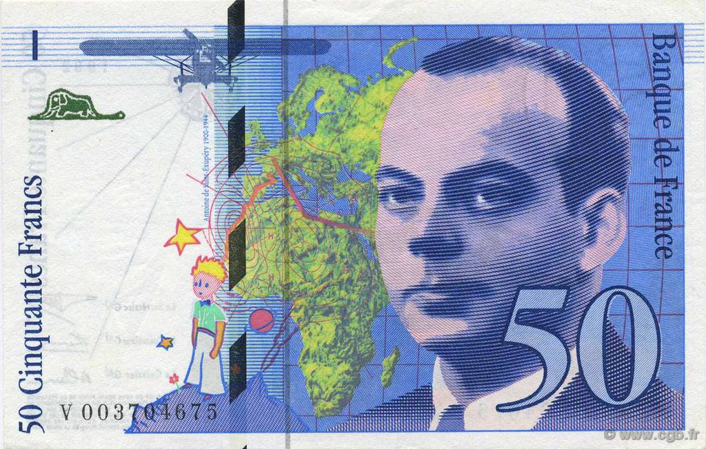 50 Francs SAINT-EXUPÉRY FRANCIA  1992 F.72.01b AU