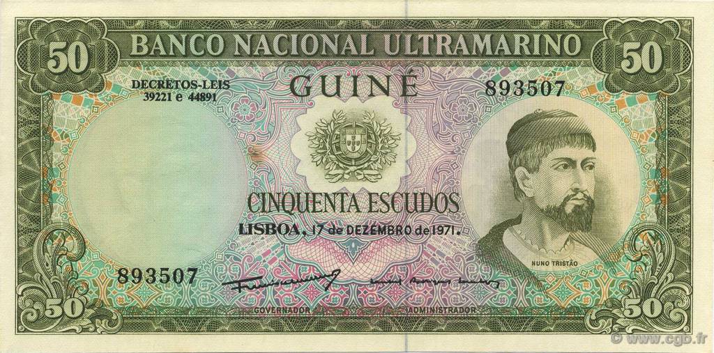 50 Escudos PORTUGUESE GUINEA  1971 P.044a SC