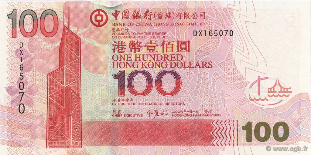 100 Dollars HONGKONG  2006 P.337 fST+
