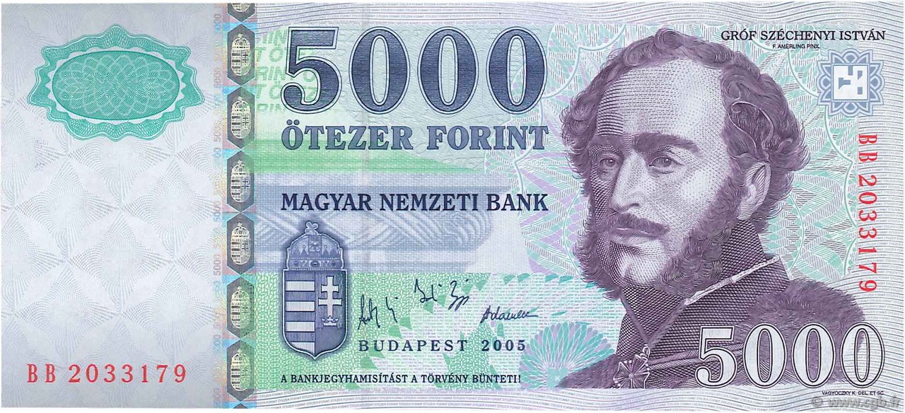 5000 Forint HUNGRíA  2005 P.191a FDC