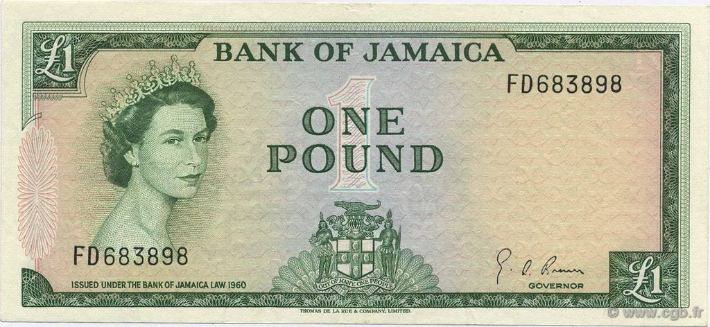 1 Pound JAMAICA  1964 P.51Ce EBC+