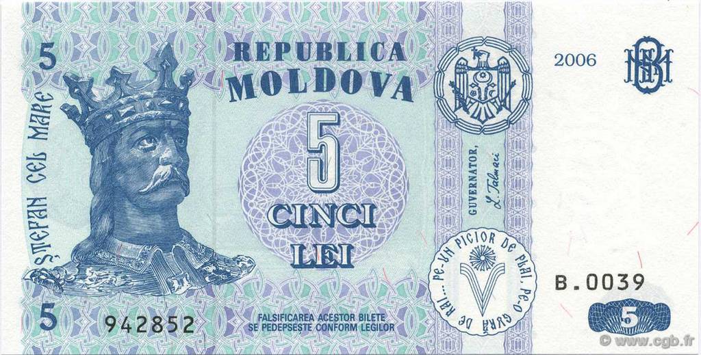 5 Lei MOLDAVIA  2006 P.09d FDC