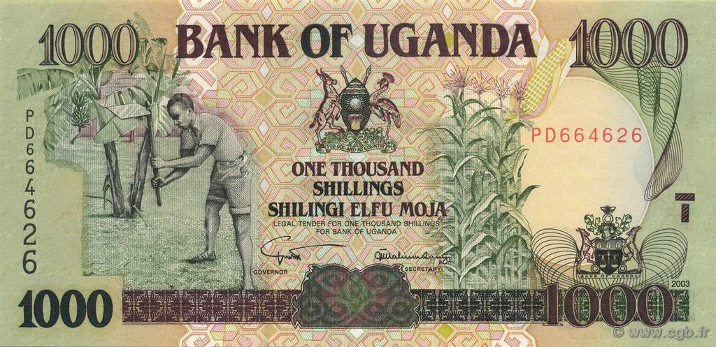 1000 Shillings UGANDA  2003 P.39b FDC