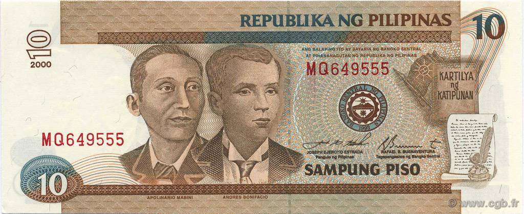 10 Pesos FILIPPINE  2000 P.187f FDC