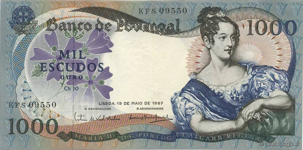 1000 Escudos PORTUGAL  1967 P.172a pr.NEUF