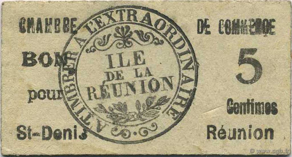 5 Centimes REUNION ISLAND  1918 P.- XF