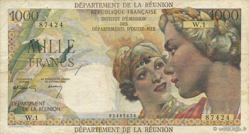 1000 Francs Union Française ISOLA RIUNIONE  1964 P.52a BB