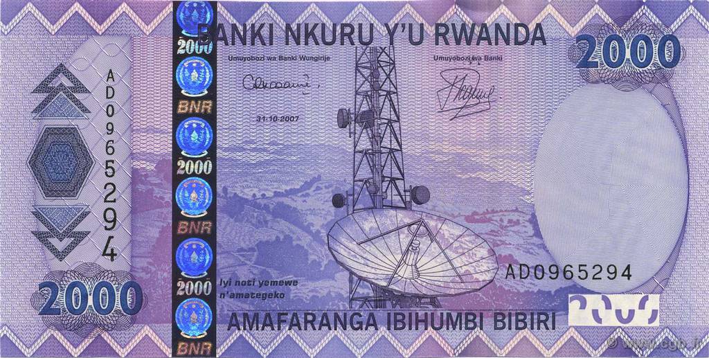 2000 Francs RWANDA  2007 P.36 UNC