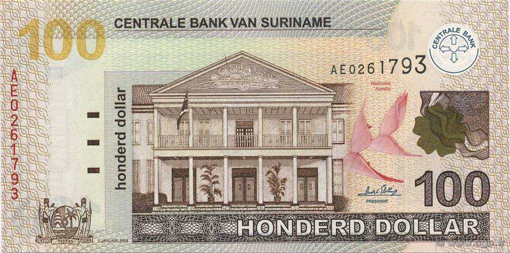 100 Dollars SURINAM  2004 P.161 UNC