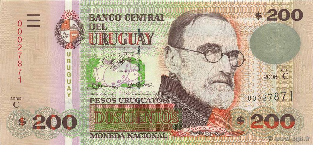200 Pesos Uruguayos URUGUAY  2006 P.089a UNC