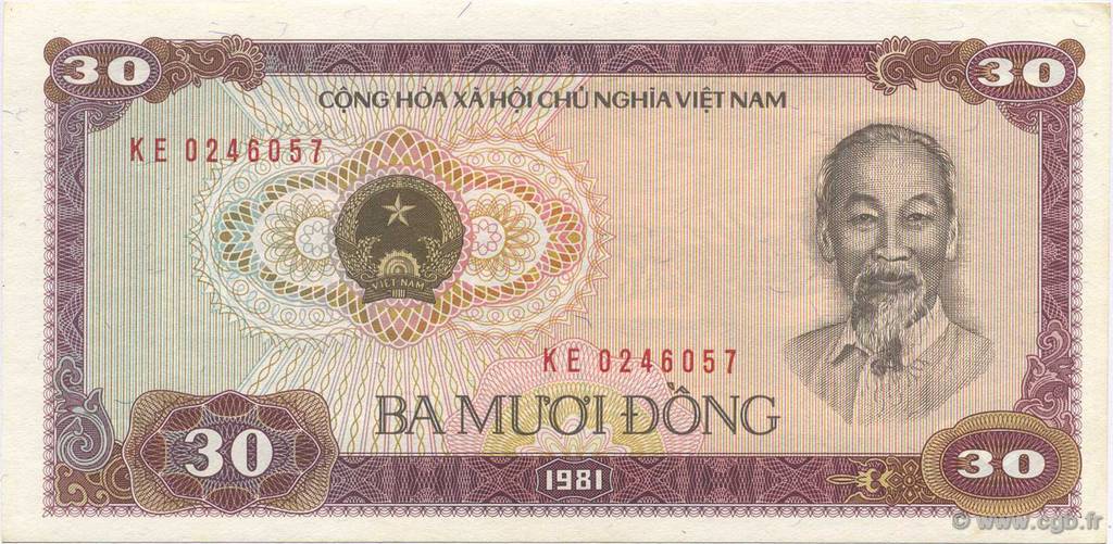 30 Dong VIETNAM  1981 P.087a UNC-