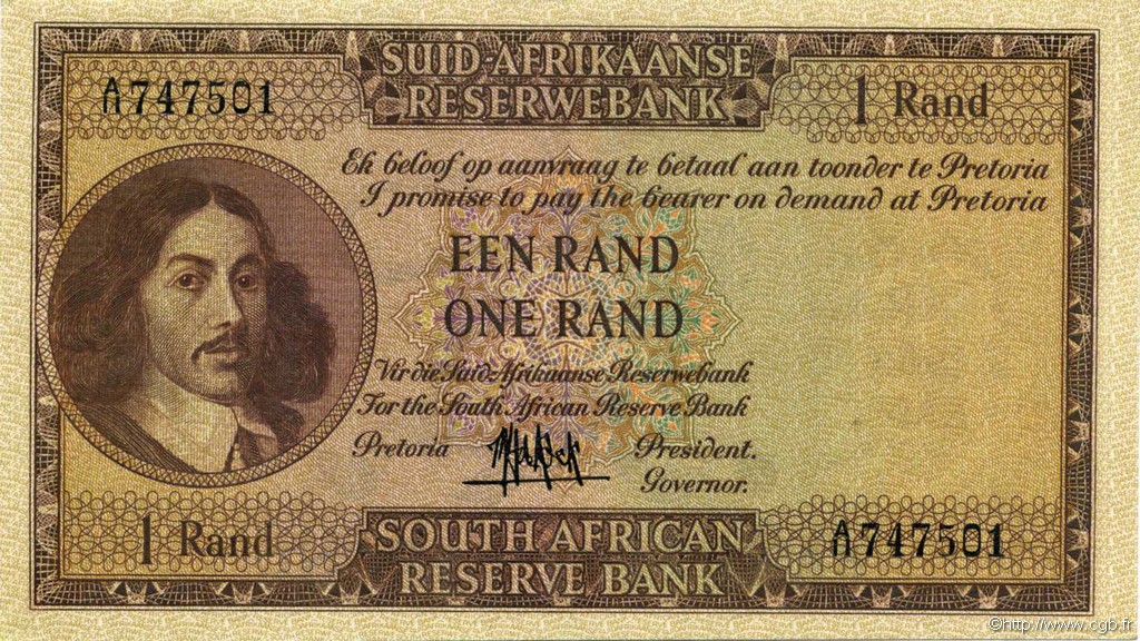 1 Rand SOUTH AFRICA  1961 P.103a XF