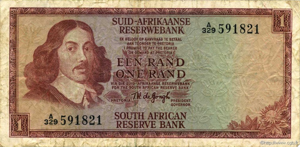 1 Rand SUDÁFRICA  1967 P.110b BC a MBC