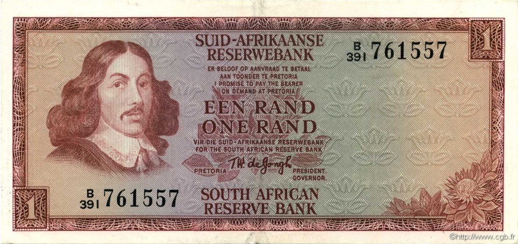 1 Rand SUDÁFRICA  1975 P.116b EBC+