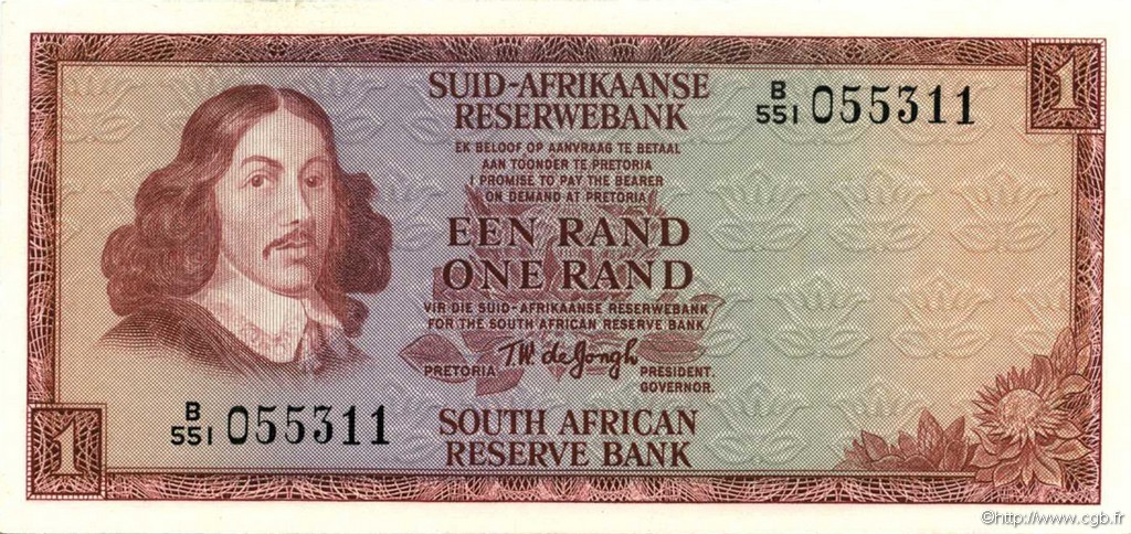 1 Rand SOUTH AFRICA  1975 P.116b UNC