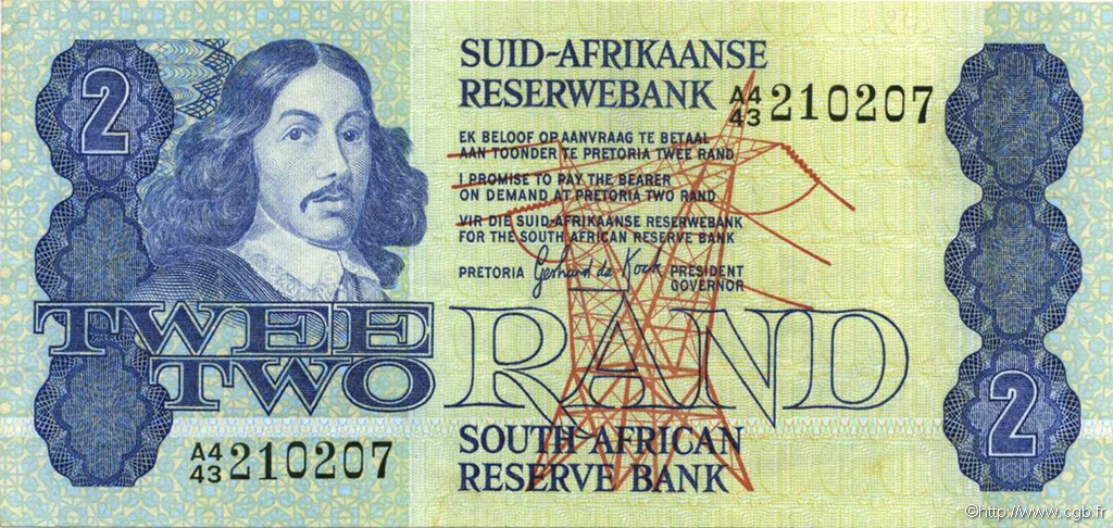 2 Rand SOUTH AFRICA  1978 P.118a XF