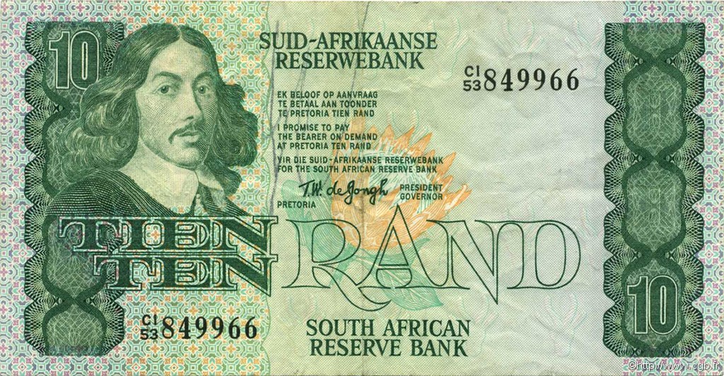 10 Rand SOUTH AFRICA  1978 P.120a VF