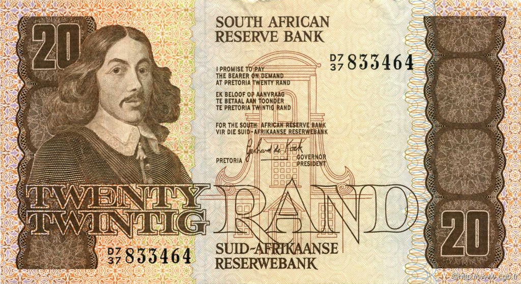 20 Rand SOUTH AFRICA  1982 P.121c VF