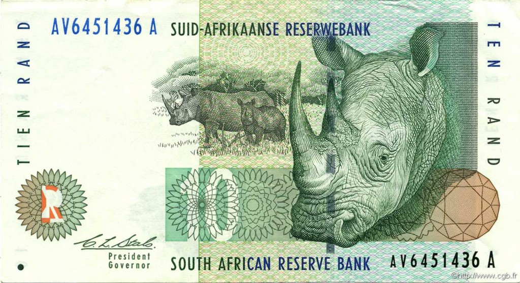10 Rand SUDÁFRICA  1993 P.123a MBC+