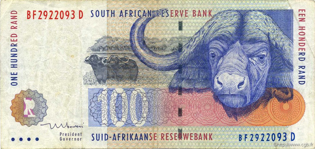 100 Rand SUDAFRICA  1999 P.126b BB