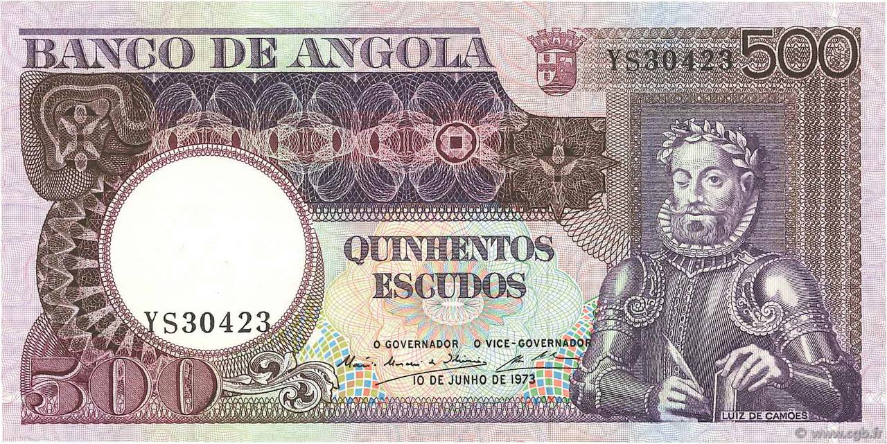 500 Escudos ANGOLA  1973 P.107 SC+