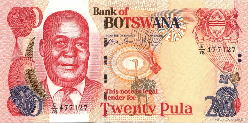 20 Pula BOTSWANA (REPUBLIC OF)  2006 P.27b UNC-