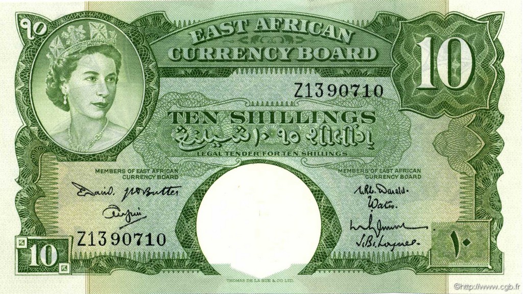 10 Shillings EAST AFRICA (BRITISH)  1961 P.42a AU